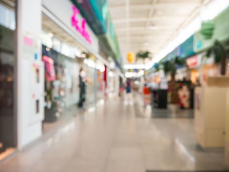 Abstract blurred shopping mall hall as background