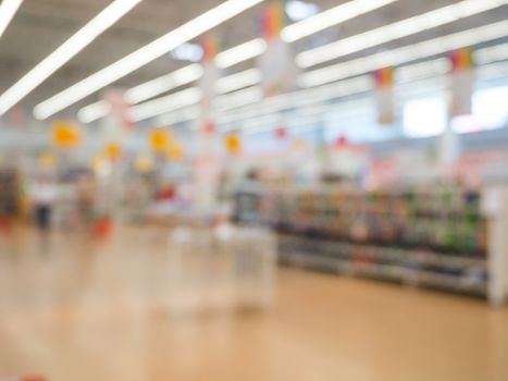 Abstract blurred supermarket, urban lifestyle concept. Shallow DOF