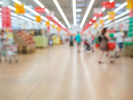 Abstract blurred supermarket, urban lifestyle concept. Shallow DOF