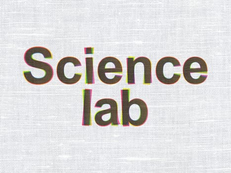 Science concept: CMYK Science Lab on linen fabric texture background