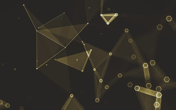 Abstract polygonal space low poly dark background with connecting dots and lines. Connection structure. 3d rendering