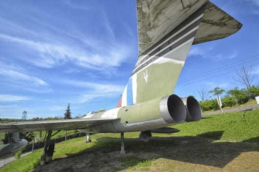 View of the rudder of a Gloster Javelin