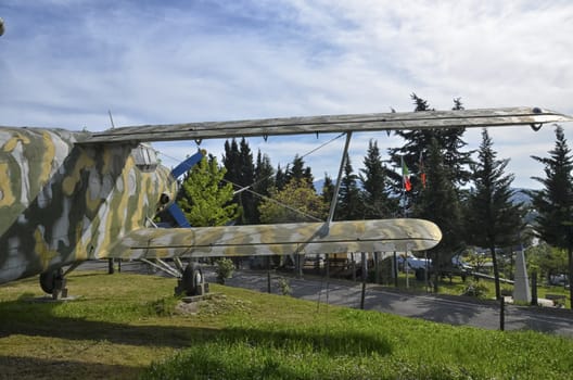 An Antonov An 2 military aircraft camouflaged