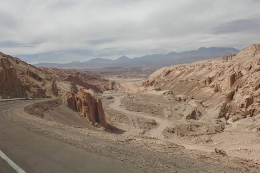 Scenic road to San Pedro de Atacama