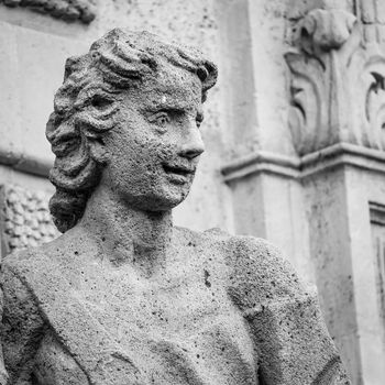 Detail of a statue in a Sicilian baroque church