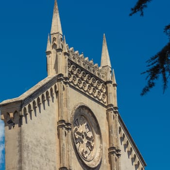 Detail of sicilian Church view in a beautiful day