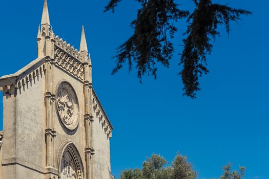 Detail of sicilian Church view in a beautiful day