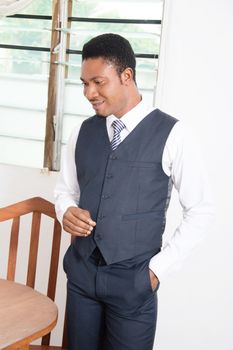 the businessman is very surprised  to see the morning on his desk receipts resulted bills