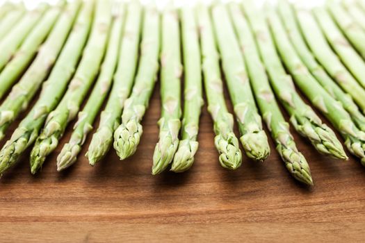 Asparagus  on the wooden table close-up