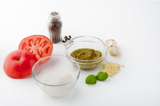 Ingredient for caprese salad horizontal