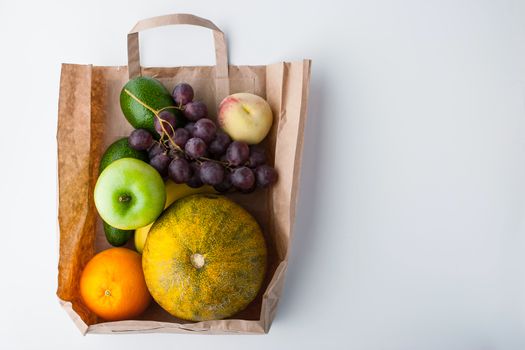 Fruit mix inside a paper bag