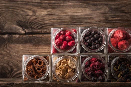 Set for mulled wine on a wooden table horizontal