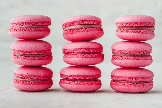 Pink macaroon on a white background horizontal