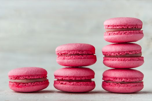 Pink macaroon on a white background horizontal