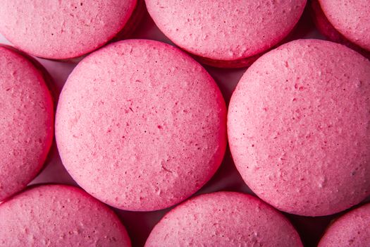 Pink macaroon on the table horizontal