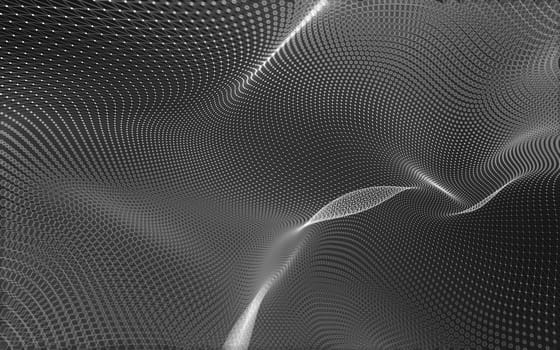 Abstract polygonal space low poly dark background with connecting dots and lines. Connection structure. 3d rendering