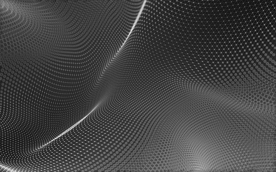 Abstract polygonal space low poly dark background with connecting dots and lines. Connection structure. 3d rendering