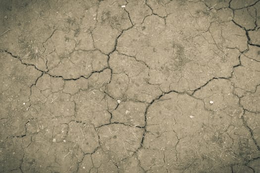 Cracked ground texture background in vintage style