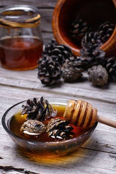 Healing jam made from fir cones to help against colds