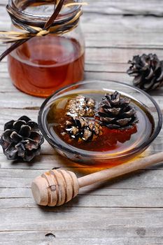 Healing jam made from fir cones to help against colds