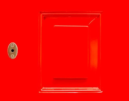 Close up frame red door for background