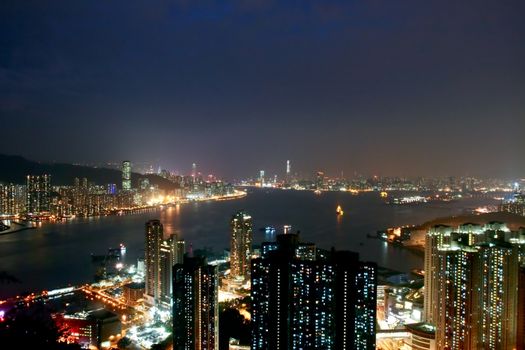 Sunset in Victoria Harbour, Hong Kong