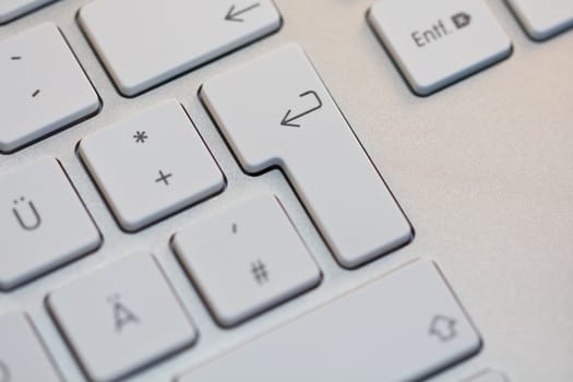 Keyboard closeup with enter key