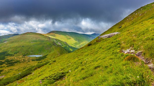 landscape of the Lake Nesamovyte in Carpathians
