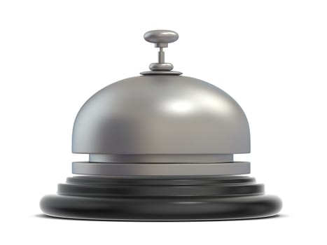 Reception bell. Side view. 3D render illustration isolated on white background