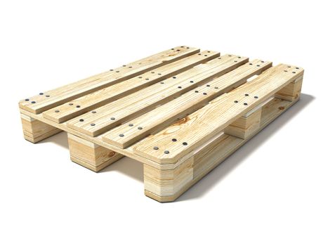 Euro pallet. 3D render illustration isolated on white background