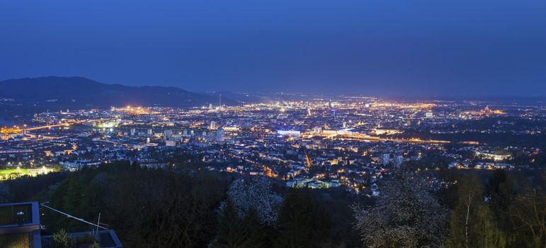 Panorama of Linz. Linz, Upper Austria, Austria.