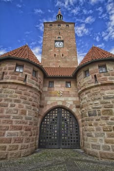 White Tower in Nuremberg, Allemagne and sky blue