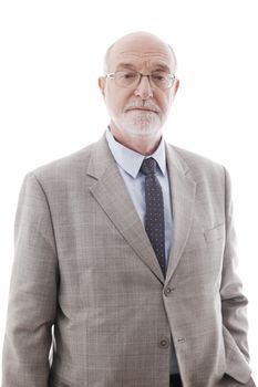 Portrait of mature business man isolated on white background