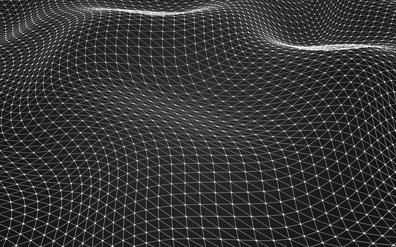 Abstract polygonal space low poly dark background with connecting dots and lines. Connection structure. 3d rendering