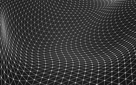 Abstract polygonal space low poly dark background with connecting dots and lines. Connection structure. 3d rendering