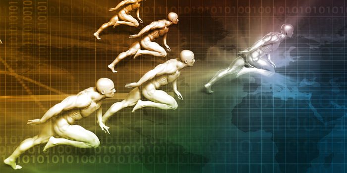 Leadership Concept with Special Employee Outrunning the Competition