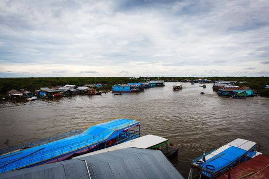 Kompong Chhang Fishing Village located on the Tonle Sap River north of Phnom Penh, Cambodia