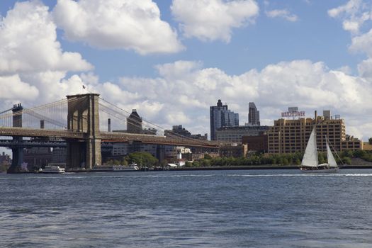 Brooklyn Bridge in New York, USA

New York City, United States America - September 29, 2013: Brooklyn Bridge and architecture in New York, United States