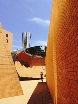 Boston - June 06: Ray and Maria Stata Centre. Photo taken on June 06, 2014 in Cambridge, Massachusetts, USA. Prize winning architect Frank Gehry.