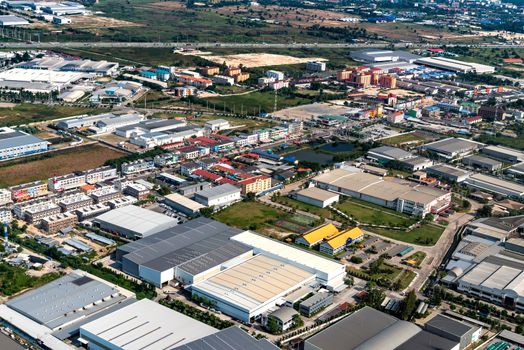 Industrial estate factories manufacture and housing projects