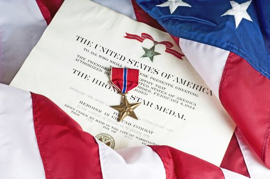 Bronze star, an American Army award for heroism in ground combat.