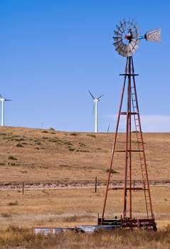 Windmill pumping water for livestock