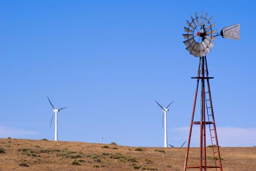 Wind pumping water and electricity