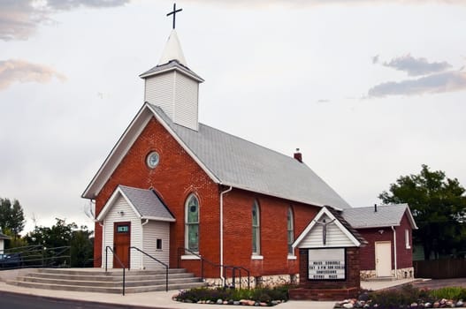 Small christian church in a central Colorado, USA ccommunity