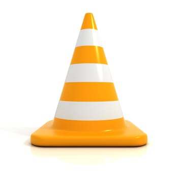 Traffic cone 3d isolated on white background