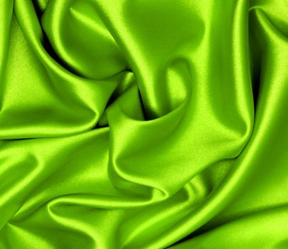 Smooth elegant green silk close up