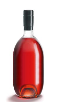 cognac bottle on white background