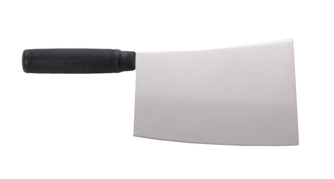 Sharp knife of the butcher isolated on white background