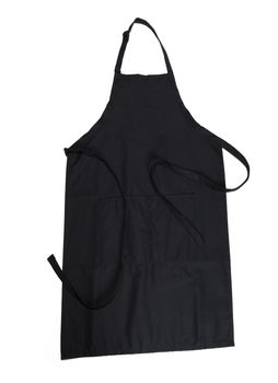 Black apron isolated on white background