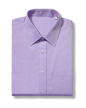 classic long sleeve violet shirt isolated on white background